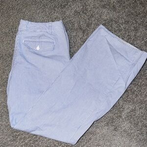Women's Blue Striped Chinos